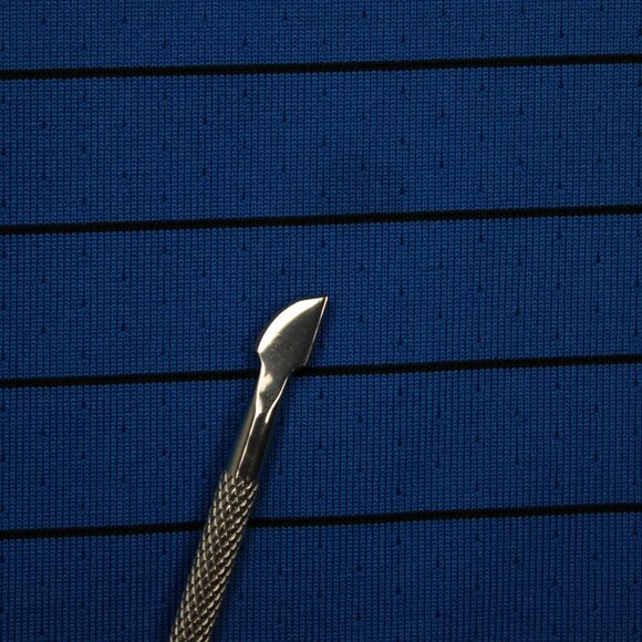 Callaway Opti-Dri Polo Shirt Mens Large Blue/Black Striped Polyester S/S Golf - Picture 4 of 12